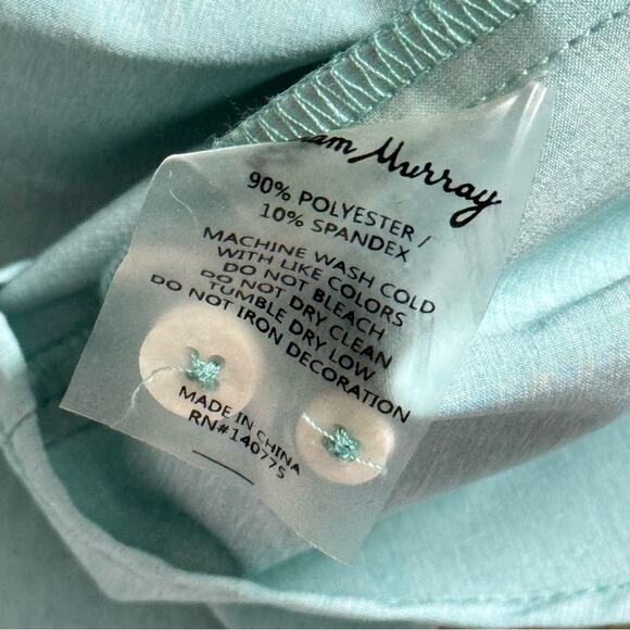 William Murray Teal Light Mint Long Sleeve Button Down Golf Shirt Men’s Size XL - Picture 8 of 8